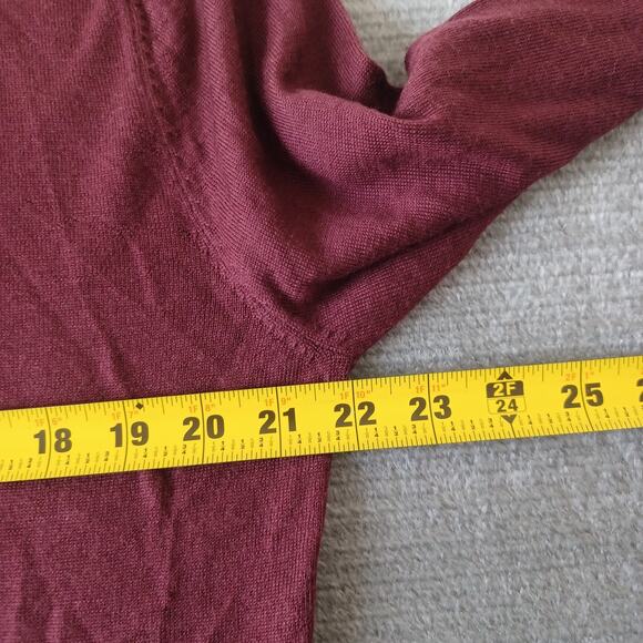 Banana Republic Merino Wool Sweater Mens M Burgundy Lightweight Stretch Casual - Picture 5 of 10